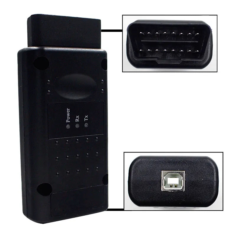 OPCOM 1.70/1.95 OBD2 Diagnostic Tool for Opel showing the device and its connectors.